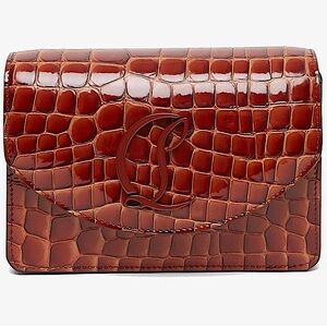 NEW🔥Christian Louboutin Small Loubi54 Croc Embossed Patent Leather Bag